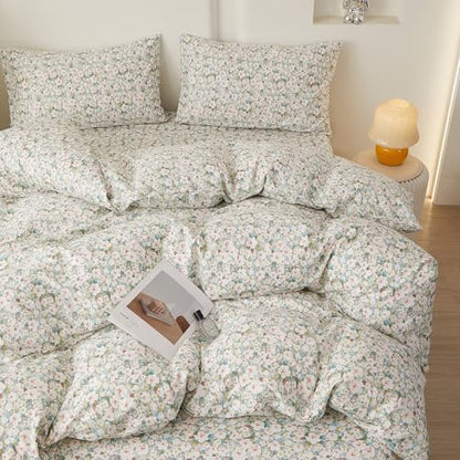 Cottagecore Flowers Comforter Set King Chic Floral Bedding Set