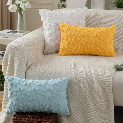 Spring Summer Pillow Covers 12x20 inch Set of 2 Yellow Sunflower (2 Count)