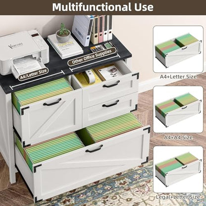 4 Drawer Wood Lateral File Cabinets for Home Office
