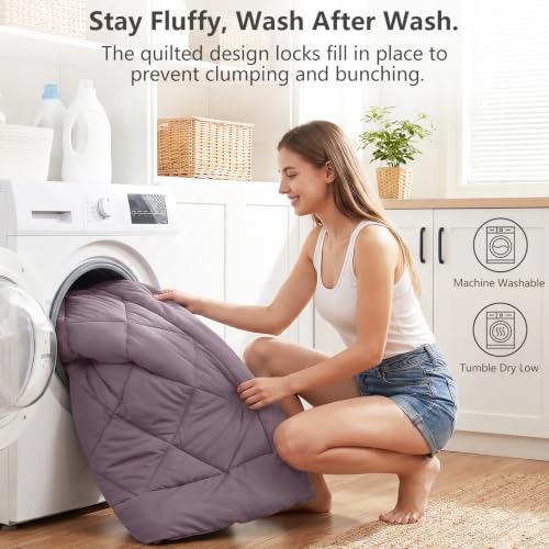 Oversized Queen Comforter Set Dusty Purple