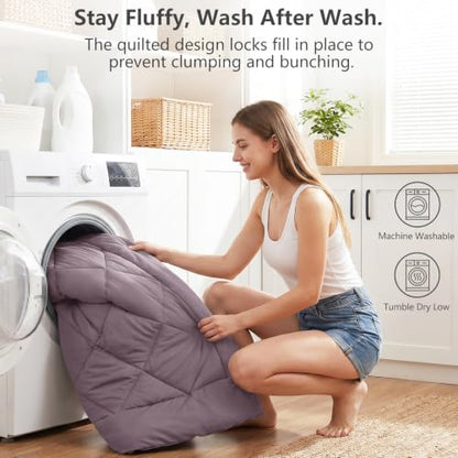 Oversized Queen Comforter Set Dusty Purple