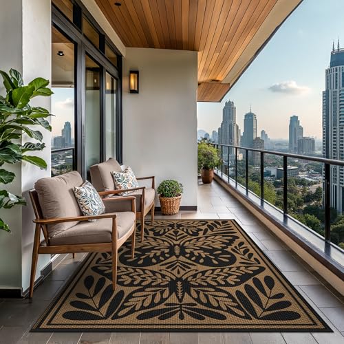 Outdoor Rug 5'x8' Waterproof Plastic Rugs for Patio (40 Sq Ft)