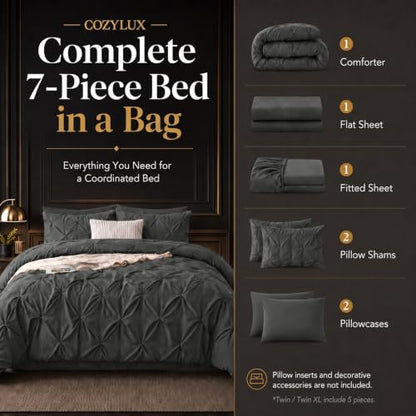 King Size Comforter Set Dark Grey