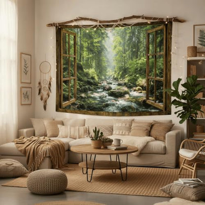Window Forest Tapestry 80x60 Inch
