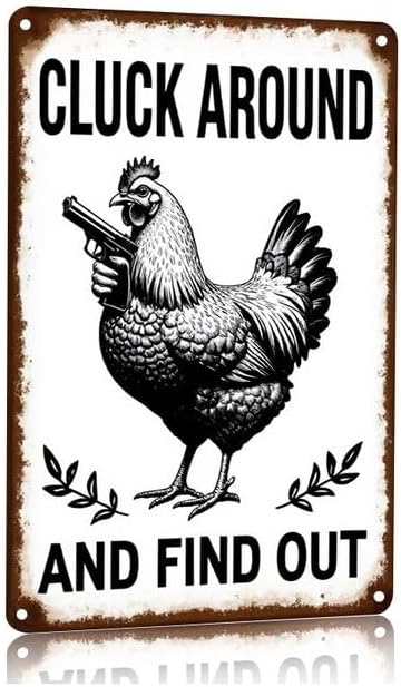 Funny Chicken Stop Staring My Cock Tin Sign for Farm Chicken Coop Farmhouse Kitchen Vintage Wall Decor 12x16 Inch