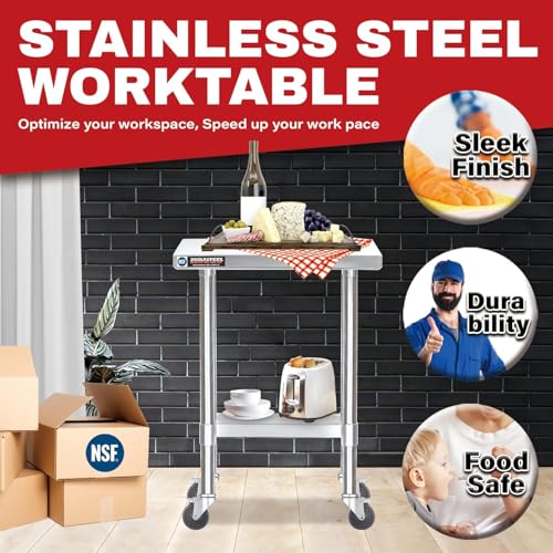 24x12 NSF Stainless Steel Cart Work Table