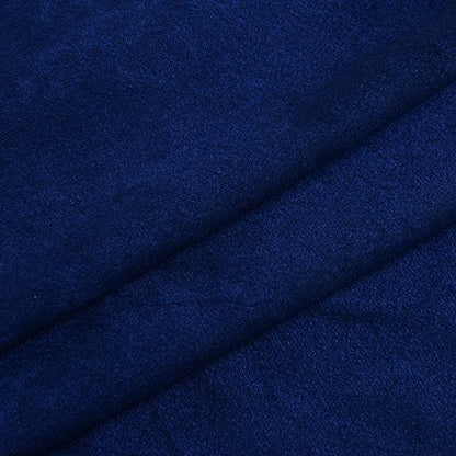 Set of 2 Velvet Flannel Room Darkening Blackout Curtains Panels Drapes Grommet 52 Wide by 108 Long Navy Royal Blue for Living Room (2 Count)