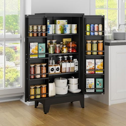 Black Kitchen Pantry Storage Cabinet