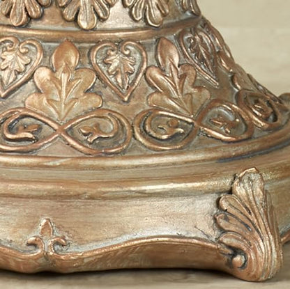 Cambria Ivory Beige Marbled Traditional Centerpiece Pedestal Bowl Table Decoration Centerpiece Bowl Only