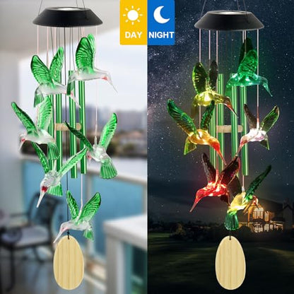 Hummingbird Solar Wind Chimes Outdoor