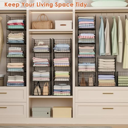 5 Tier Stackable Closet Storage Baskets