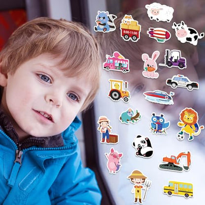 Window Clings Stickers for Kids Window Gel Clings Decals Thick Gel Clings Toddlers and Adults Classroom Home Nursery Airplane Birthday Party Supplies