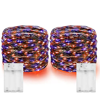 Purple and Orange Halloween Fairy String Lights (20 Foot)