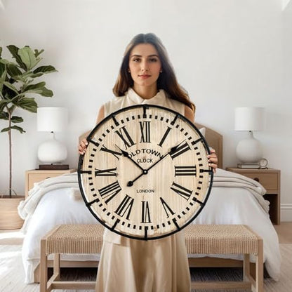 Rustic Farmhouse Wall Clock 24 Inch