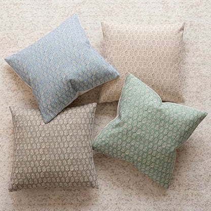 Decorative Floral Print Throw Pillow Covers 18×18 Powder Blue (2 Count)