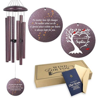 Personalized Cardinal Sympathy Wind Chimes