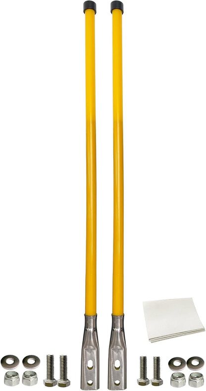 28" Yellow Snow Plow Markers Blade Guides 304 Stainless Steel Joint 3/4''Built-in Steel Wire Never Break for Blizzard Boss SNO-Way Western Snowplows Pickup Truck SUV UTV ATV