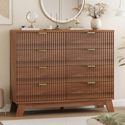 Fluted Dresser for Bedroom with 8 Drawers