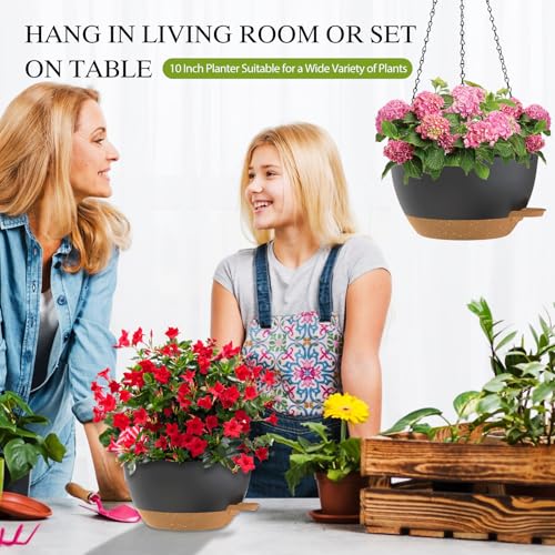 10 Inch Hanging Baskets 2 PC with Chains (2 Count)