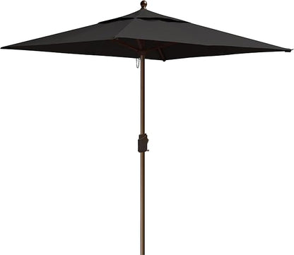 EliteShade USA 10-Year-Non-Fading Sunumbrella 6x6Ft Square Market Umbrella Patio Outdoor Table Umbrella with Ventilation（Black）