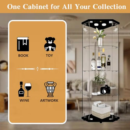 Corner Glass Display Cabinet with LED