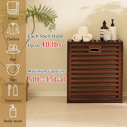 Tilt Out Laundry Hamper with Shelf