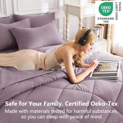 Oversized Queen Comforter Set Dusty Purple