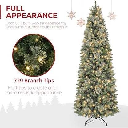 7.5 ft Slim Prelit Christmas Tree with Pine Needle