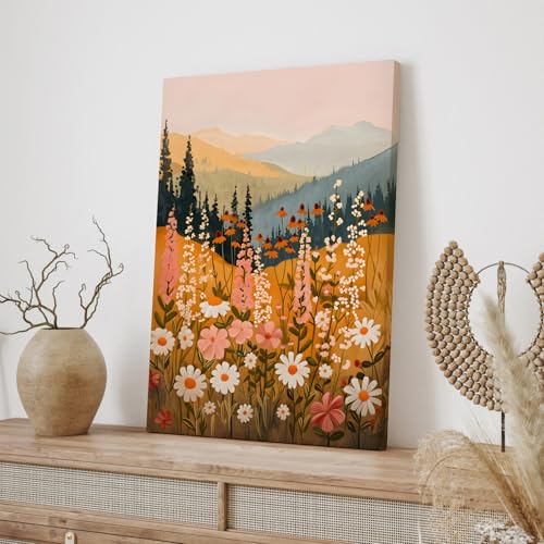Wrapped Canvas Daisy Mountain Wildflower Wall Art Set of 3 (3 Count)