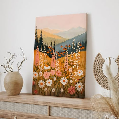 Wrapped Canvas Daisy Mountain Wildflower Wall Art Set of 3 (3 Count)
