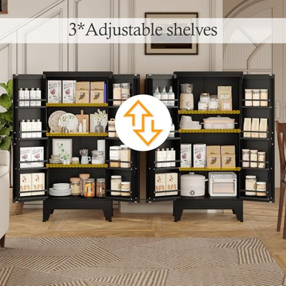 Black Kitchen Pantry Storage Cabinet