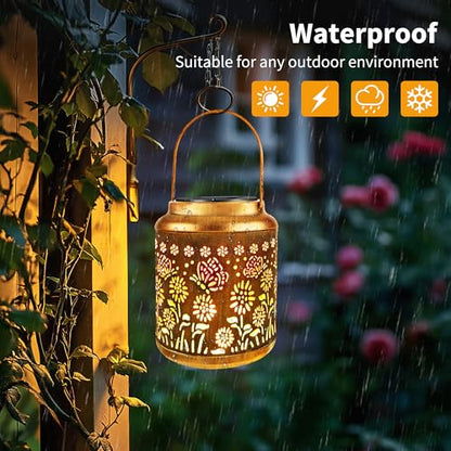 Butterfly Solar Lantern Lights with Colorful Projection (2 Count)