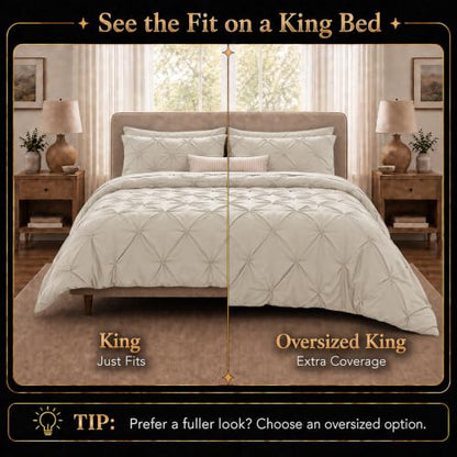 King Size Comforter Set Beige