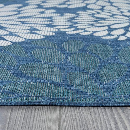Outdoor Rug 5x7 Modern Exotic Tropical Leaf Area Rugs for Indoor and Outdoor Patio Deck Porch Garden Water Resistant Washable Outside Carpet