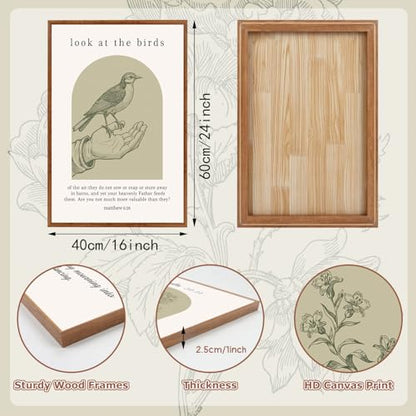 KAlRNE Religious Birds Scripture Picture Christian Wall Art Set (3 Count)