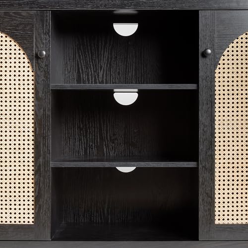 Sasha 2 Door Sideboard Buffet with Arched Rattan Panels