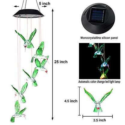 Wind Chime Solar Hummingbird Wind Chimes Outdoor