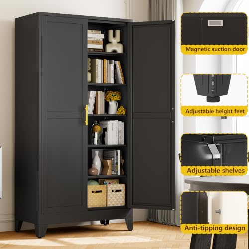 Metal 79“ Kitchen Pantry Cabinet