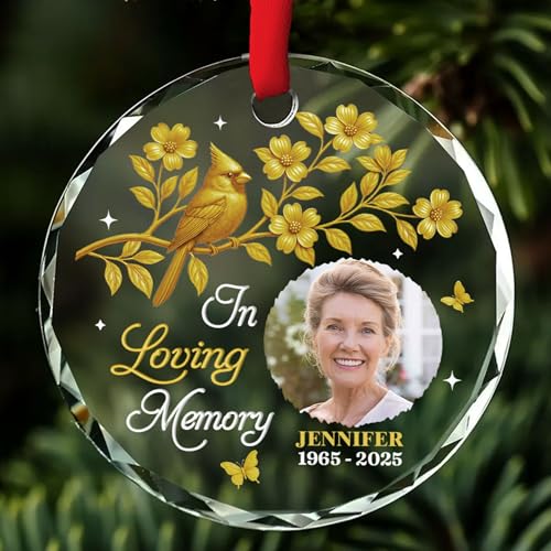 Our Loving Memory Glass Ornament for Loss of Loved Ones