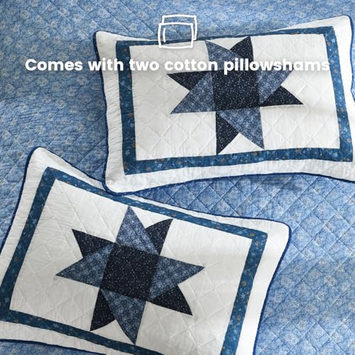 Handmade Quilted 100% Cotton King Comforter Set for Bed (3 Count)
