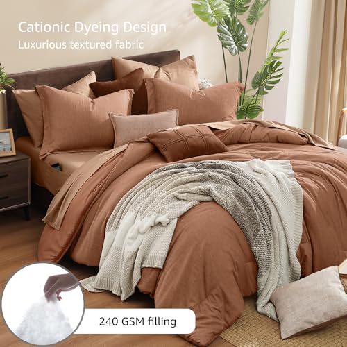 Super King Plus Comforter Set 7 Pieces Autumn Leaf Bed in a Bag