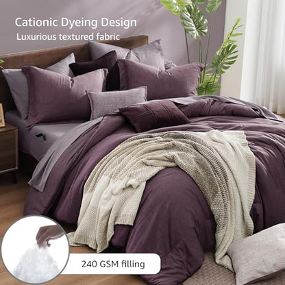 Full Size Comforter Set 7 Pieces Italian Plum Bed in a Bag