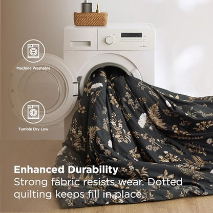 Floral Black Comforter Set