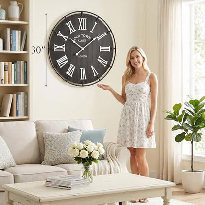 Inch Large Black Wall Clock