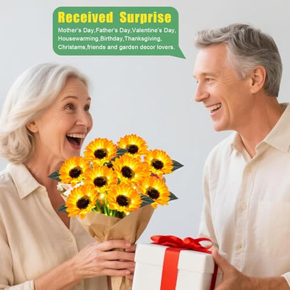 4 Pack Solar Sunflower Lights with 24 Solar Flowers Garden Decor (2 Count)