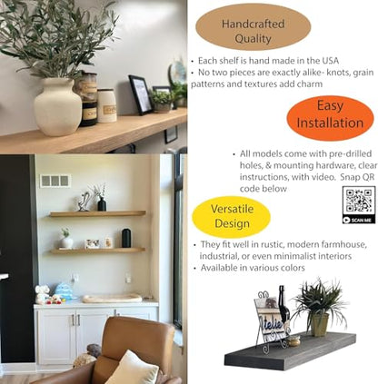 24 Inch Wooden Floating Shelves for Wall
