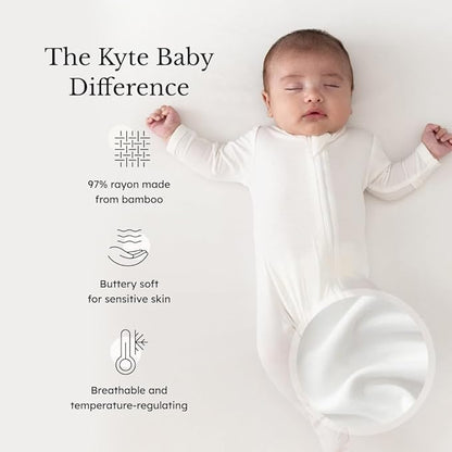KYTE BABY Unisex Zipper Closure Footies, Rayon Made From Bamboo, 0-24 Months