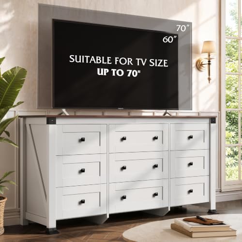9 Drawer Dresser White