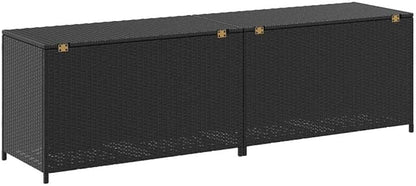 vidaXL Patio Storage Chest, Deck Box with Lid, Patio Cabinet, Storage Chest for Outdoor Cushions Throw Pillows Garden Tools Pool Supplies, Black