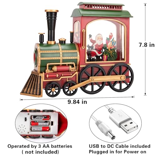 Christmas Train Snow Globe with Music and Lights